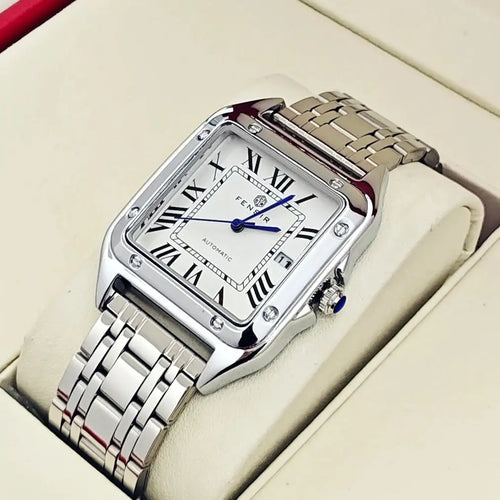 Luxury Watch for Men, Calendar Display, Stainless Steel Strap, High-End Luxury Small Square Men's Watch, Fashionable Business Casual Versatile Trendy Men's Wristwatch, the Best Gift for Him